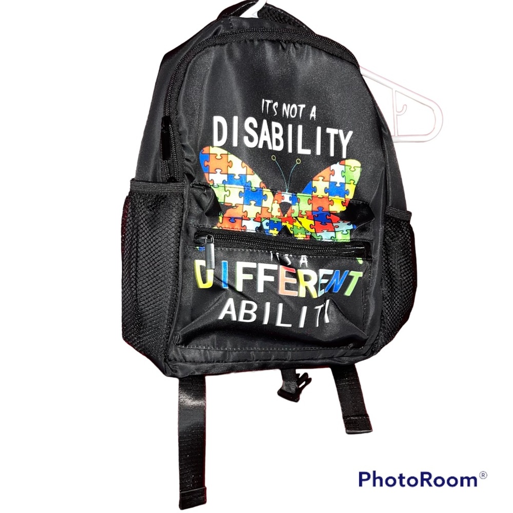 Autism its not a disability its a different ability kids backpack